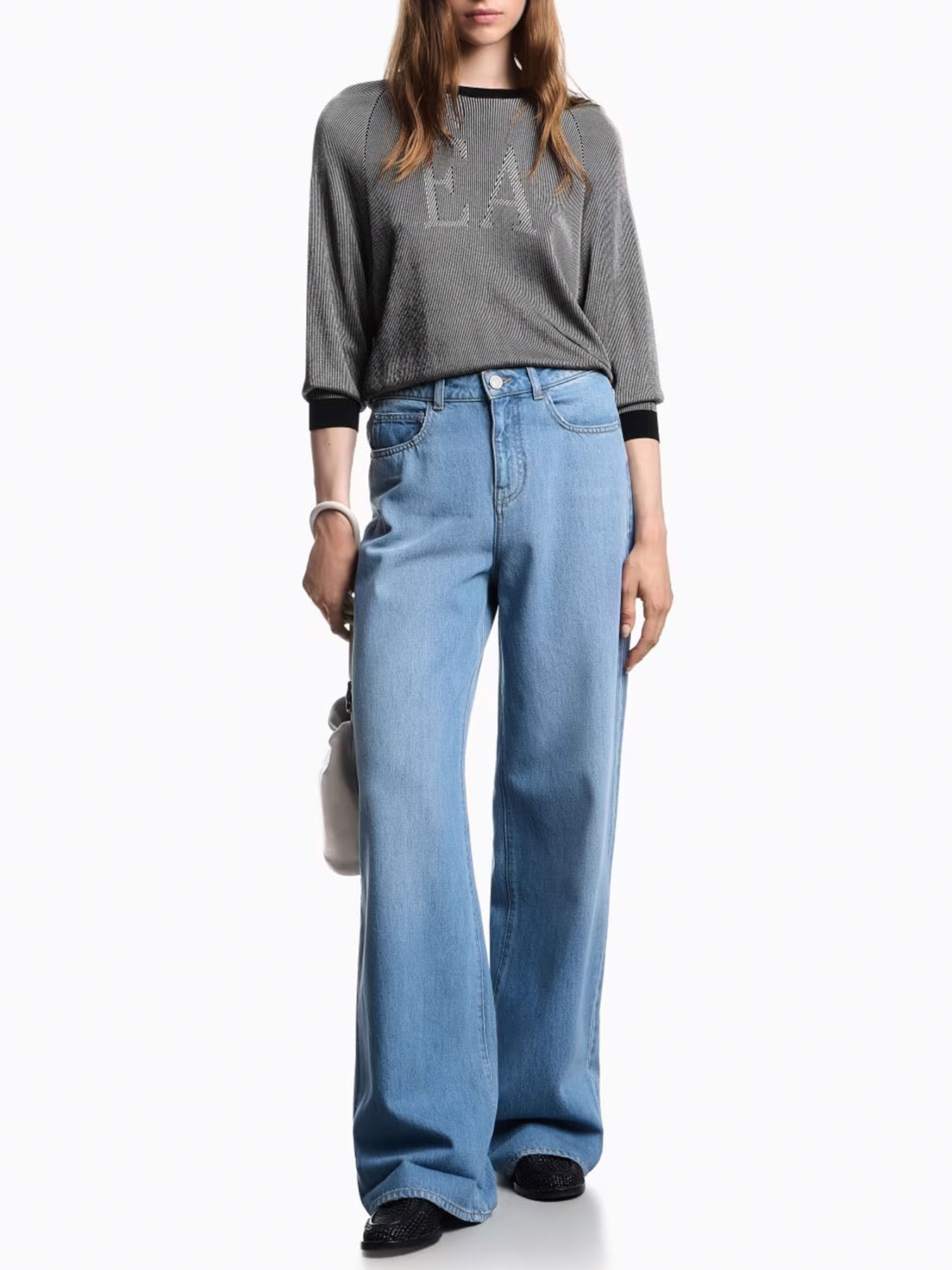 Широкі джинси Emporio Armani модель EW000737-AF12675-MB003 Фото