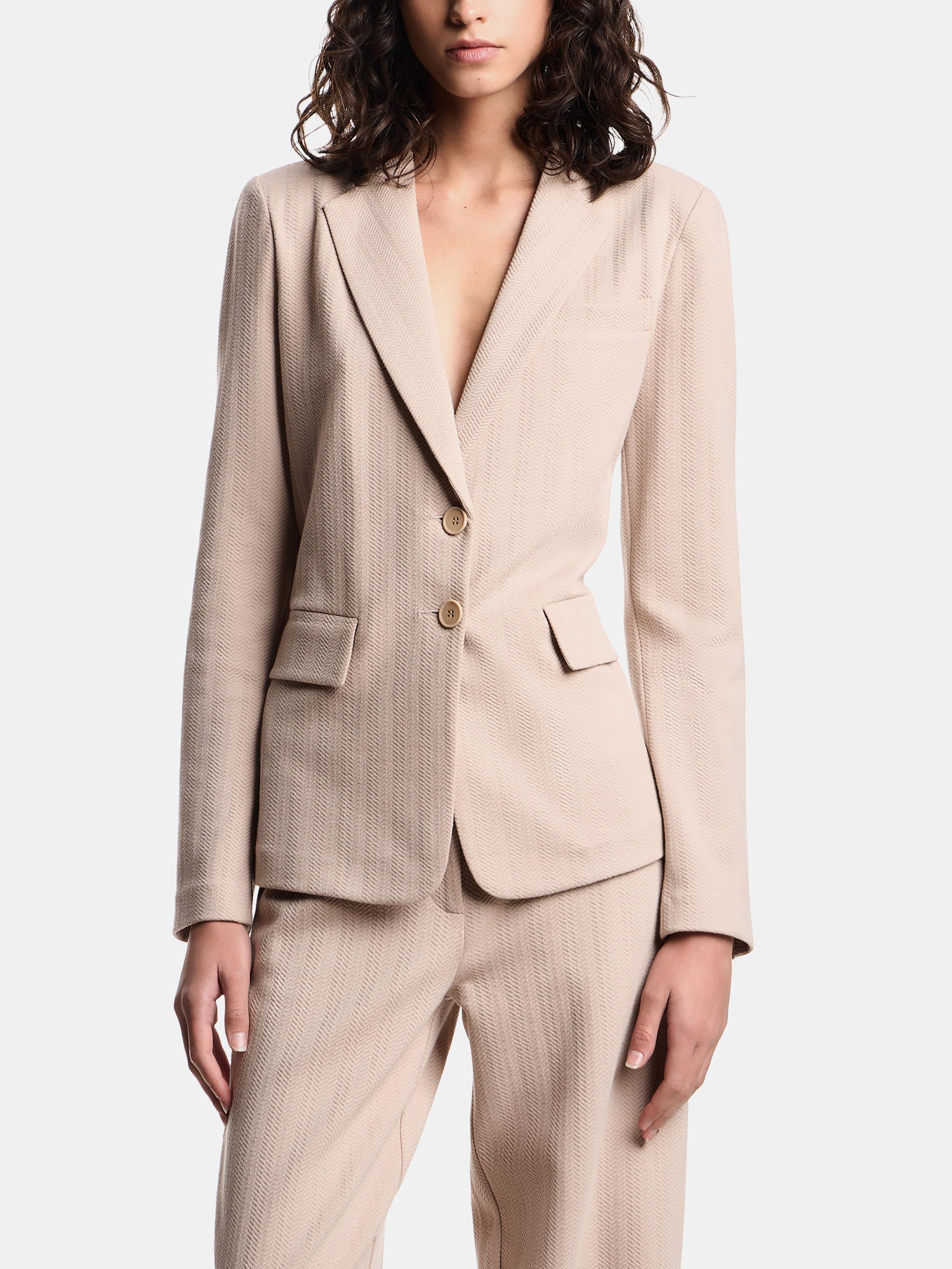 Жіночий Блейзер Emporio Armani  (5P2214) колір бежевий, матеріал бавовна/поліестер/еластан Emporio Armani - купити в Україні