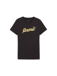 Чорний - Футболка PUMA Ess+ Script Metallic Tee