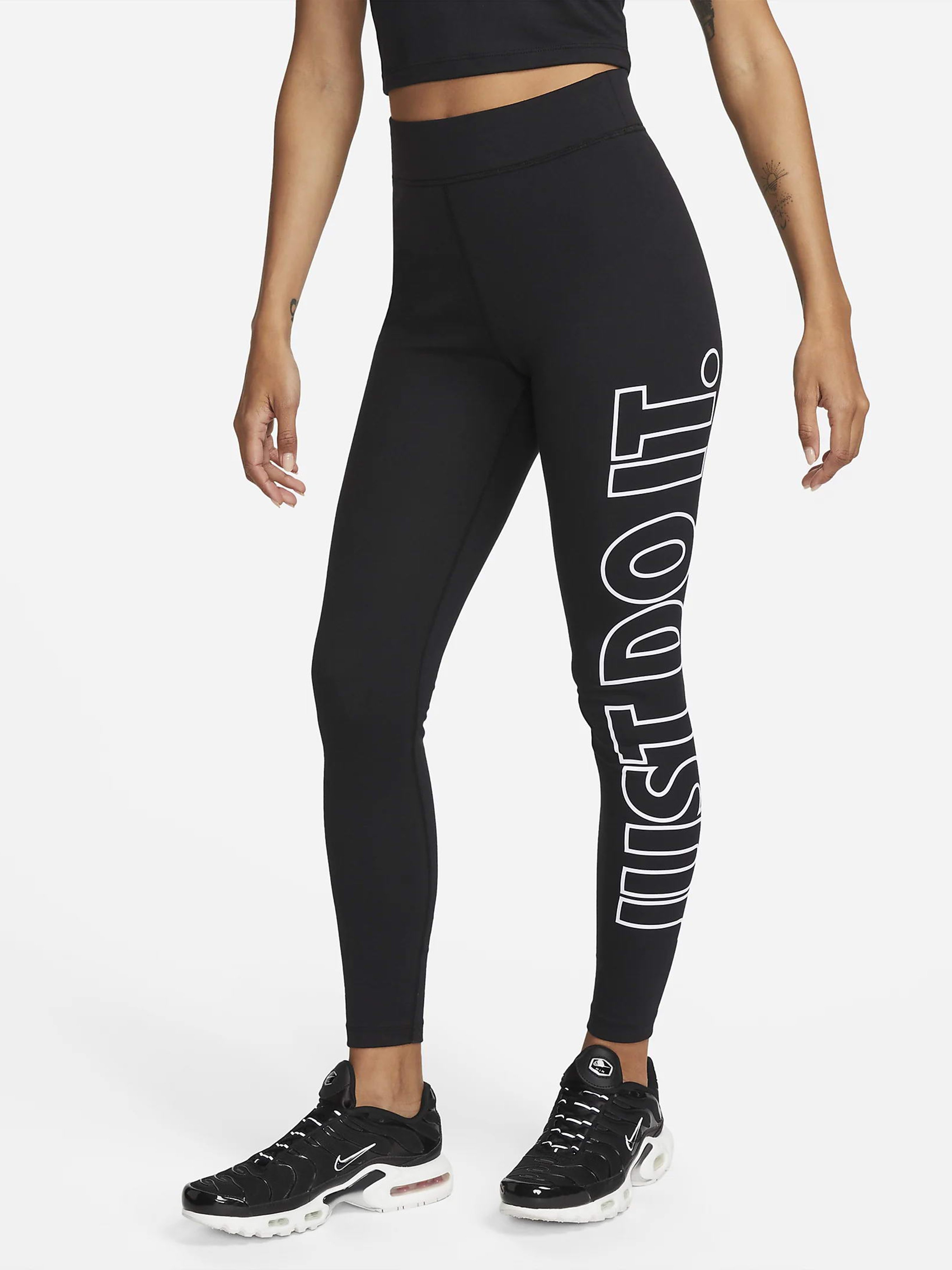 Жіночі Спортивні леггінси NIKE Sportswear Classics Graphic High-Waisted (6T1734) колір чорний, матеріал поліестер