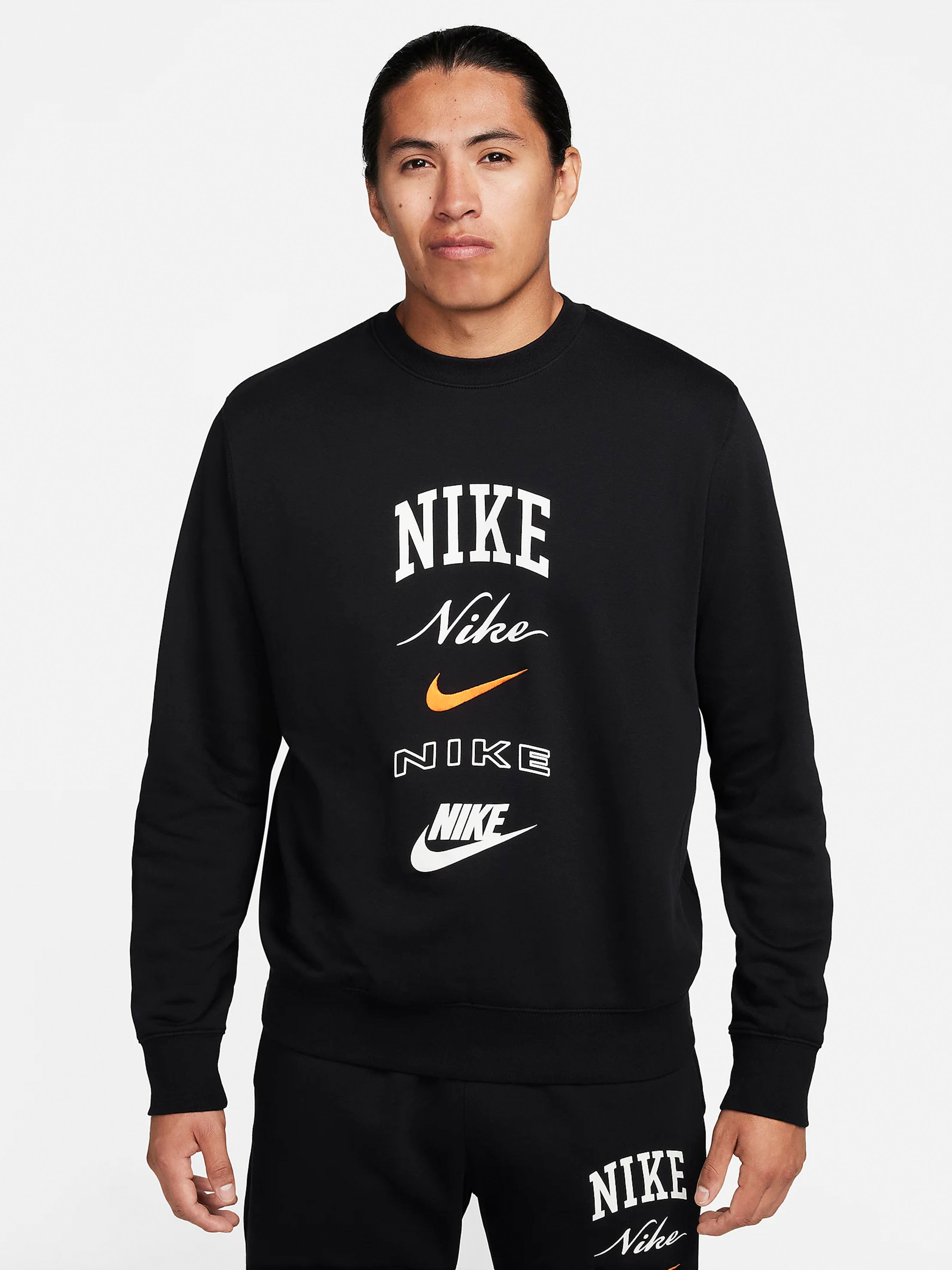 Чоловічий Світшот NIKE CLUB FLEECE CREW-NECK (6T1961) колір чорний, матеріал бавовна/поліестер NIKE - купити в Україні