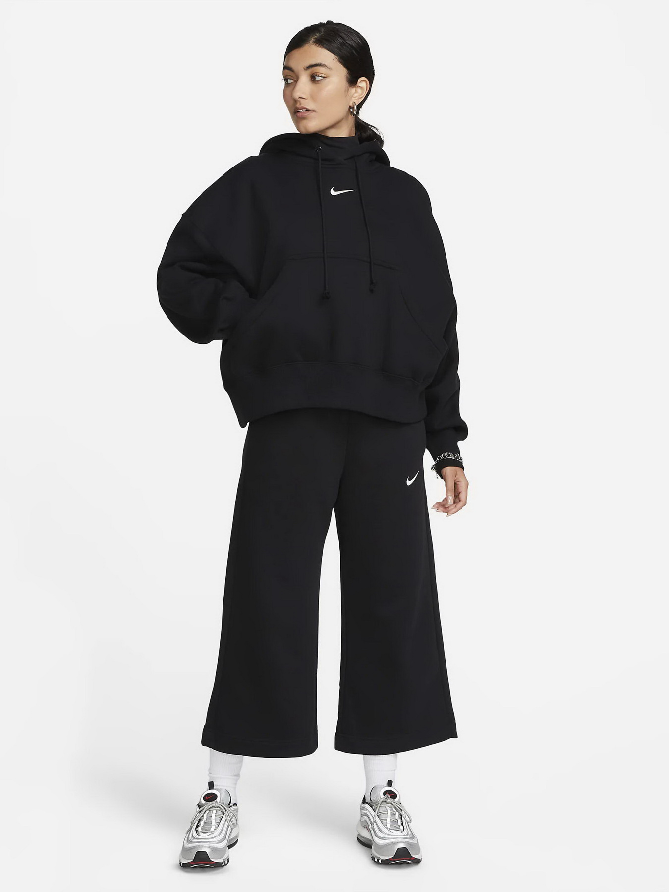 Спортивні штани NIKE PHNX FLC HR CROP SWTP модель FB8313-010 Фото