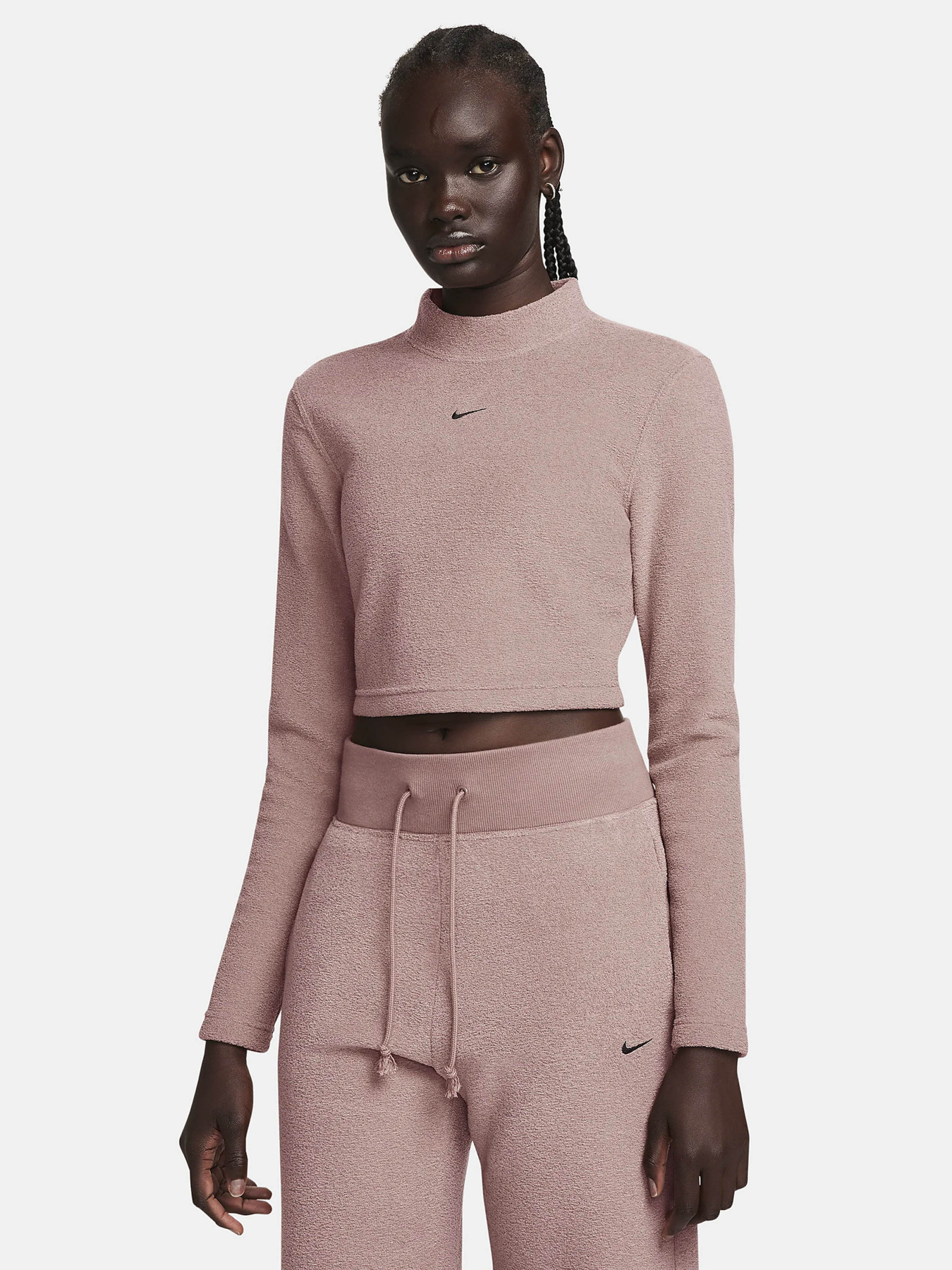 Кофта спортивная NIKE Phnx Plsh Ls Crop Top модель FN3619-208 Фото