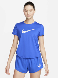 Блакитний - Футболка спортивна NIKE One Swsh Hbr Df