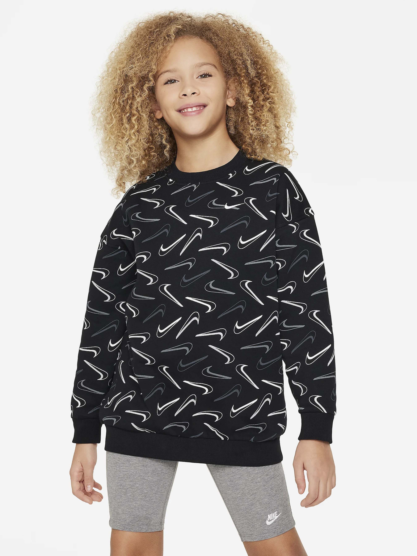 Свитшот NIKE CLUB FLC OVRSD CRW LOGO модель FN8604-010 Фото