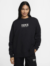 Чорний - Світшот NIKE Oversized Fleece Crew-Neck