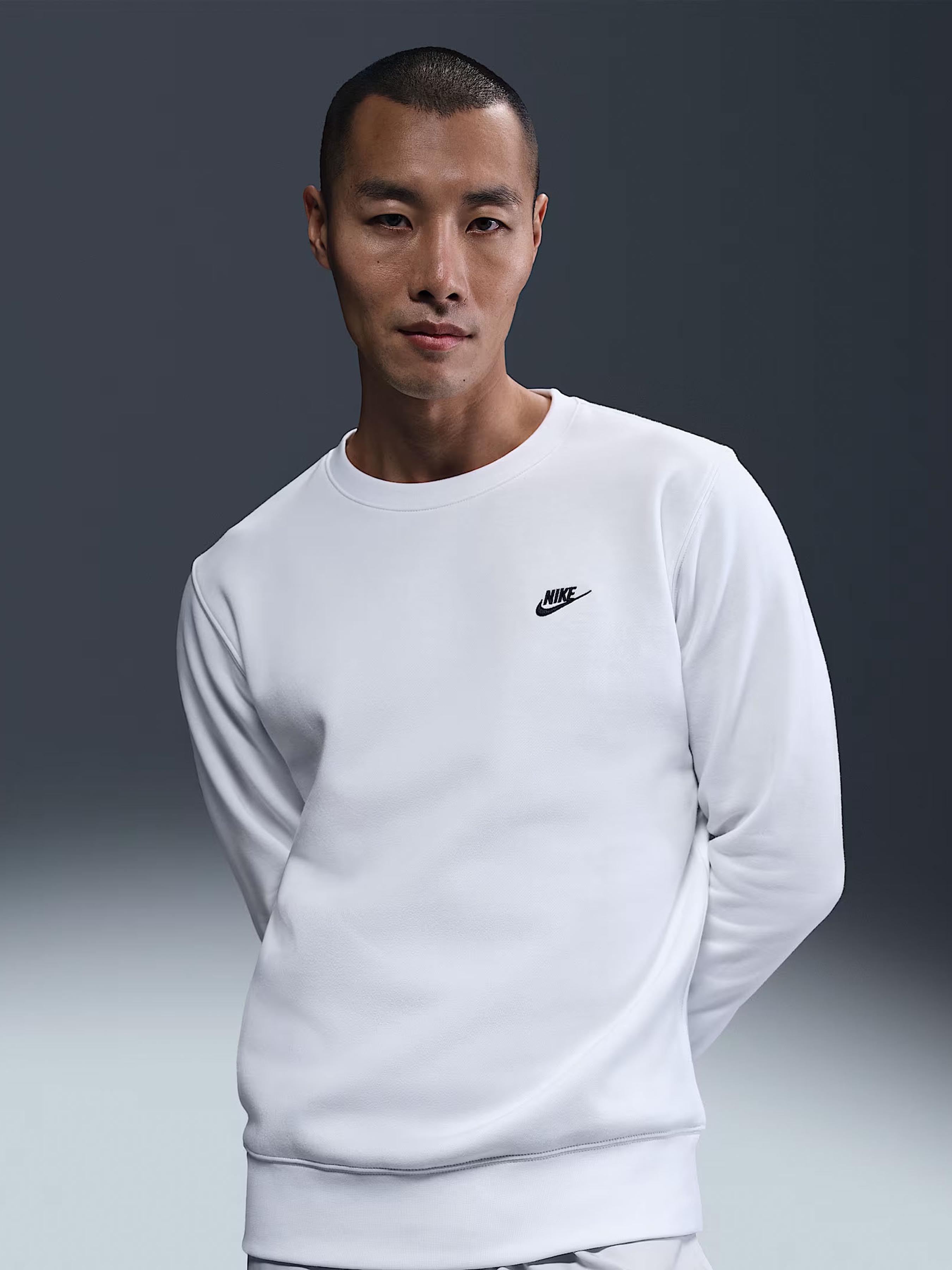 Чоловічий Світшот NIKE CLUB (6T2591) колір білий, матеріал бавовна/поліестер