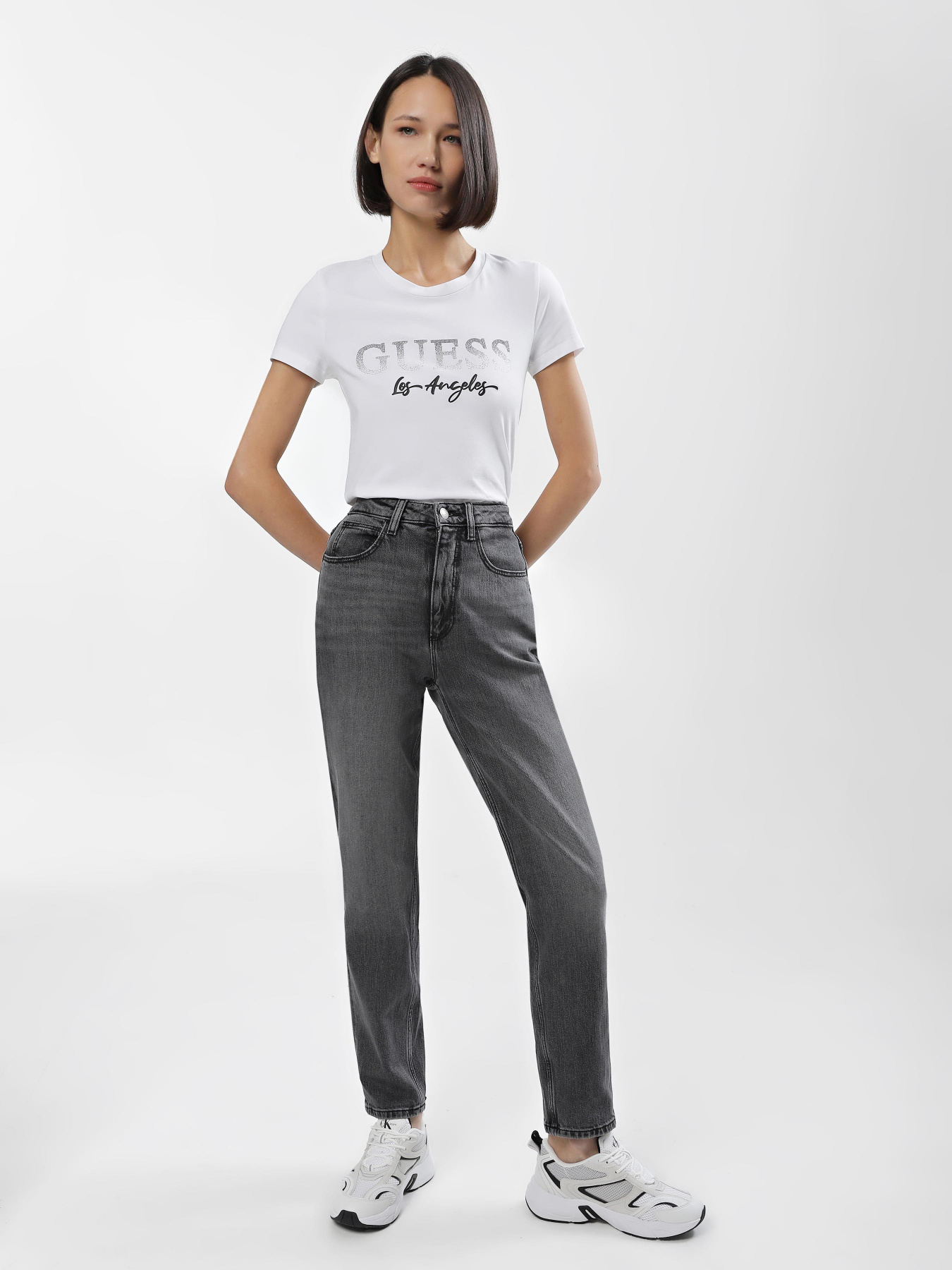 Джинсы мом GUESS Authentic Grey 9' модель W2YA21.D4QD2;AUGR Фото