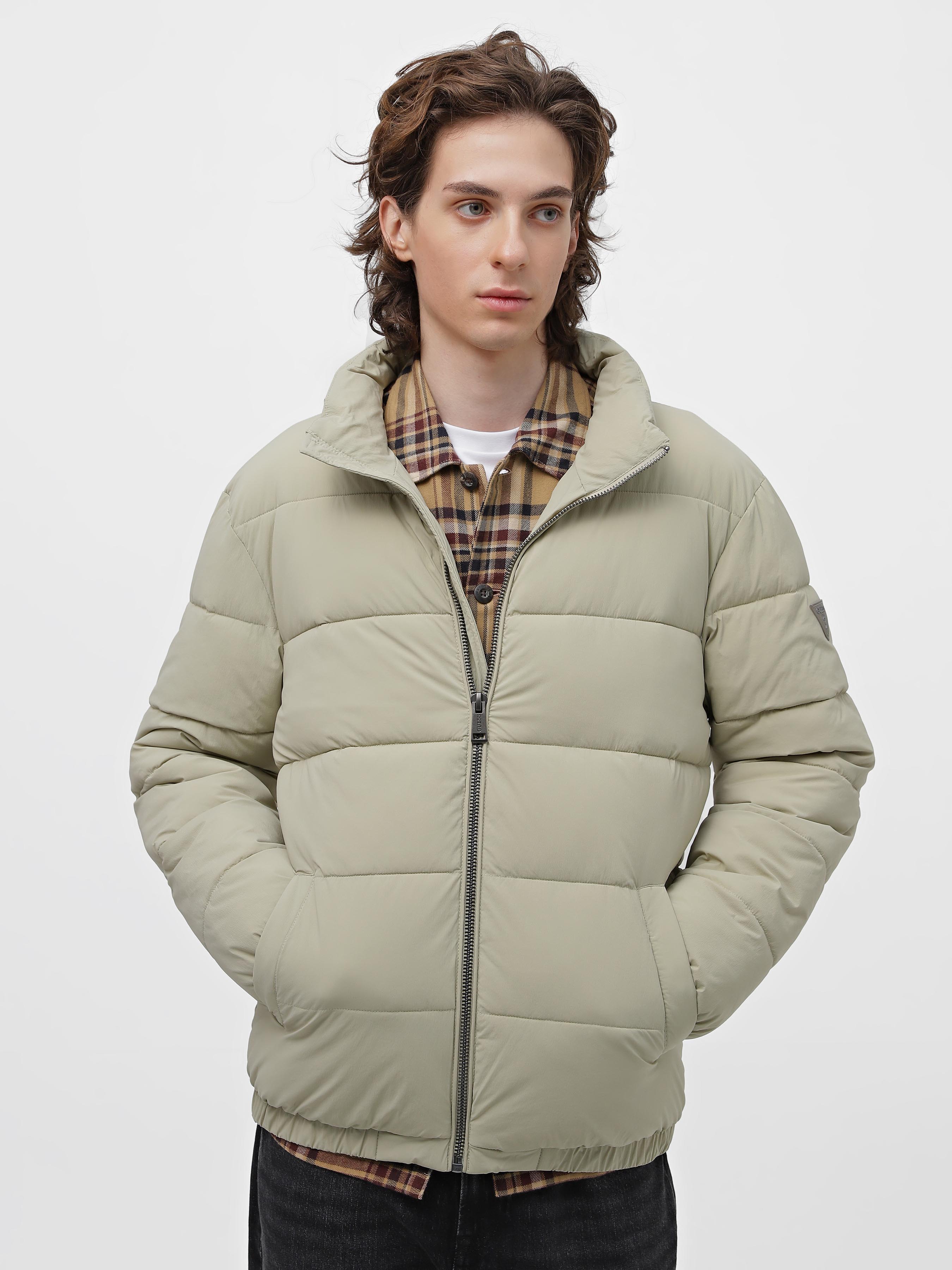 Чоловіча Демісезонна куртка GUESS  (7I1213) колір коричневий, матеріал поліамід/еластан GUESS - купити в Україні
