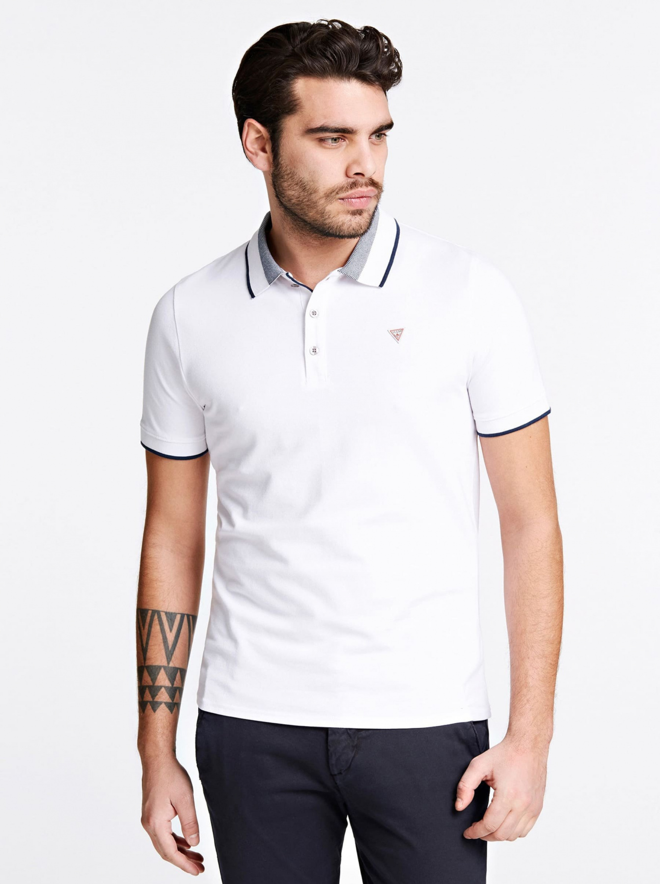 Поло з коротким рукавом GUESS модель M0YP60-K7O60-TWHT Фото