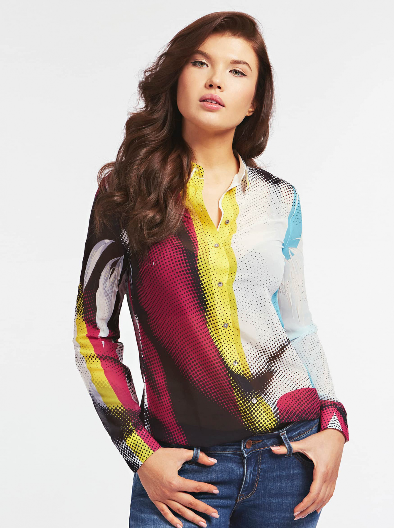 Блуза з довгим рукаом GUESS модель W0YH96-W70Q0-P67N Фото