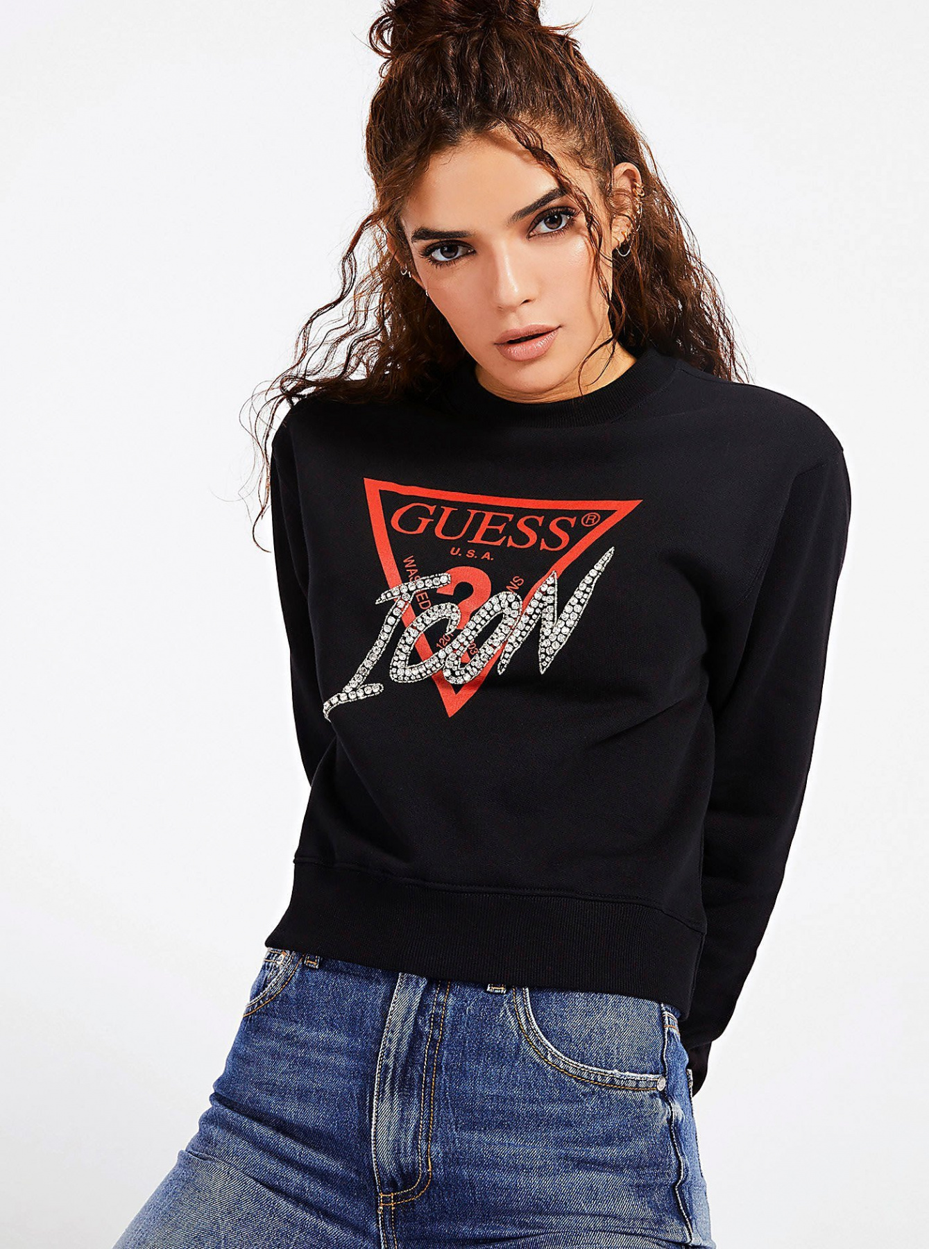 Свитшот GUESS модель W0YQ47-K68I0-JBLK Фото