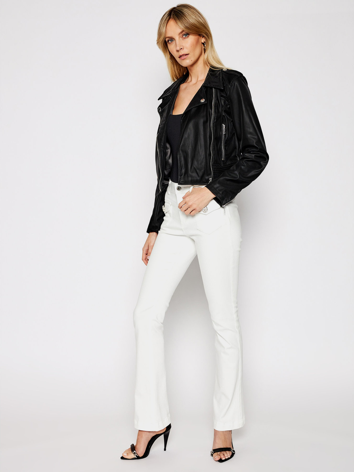 Шкіряна куртка GUESS модель W1RL99-WDOC0-JBLK Фото