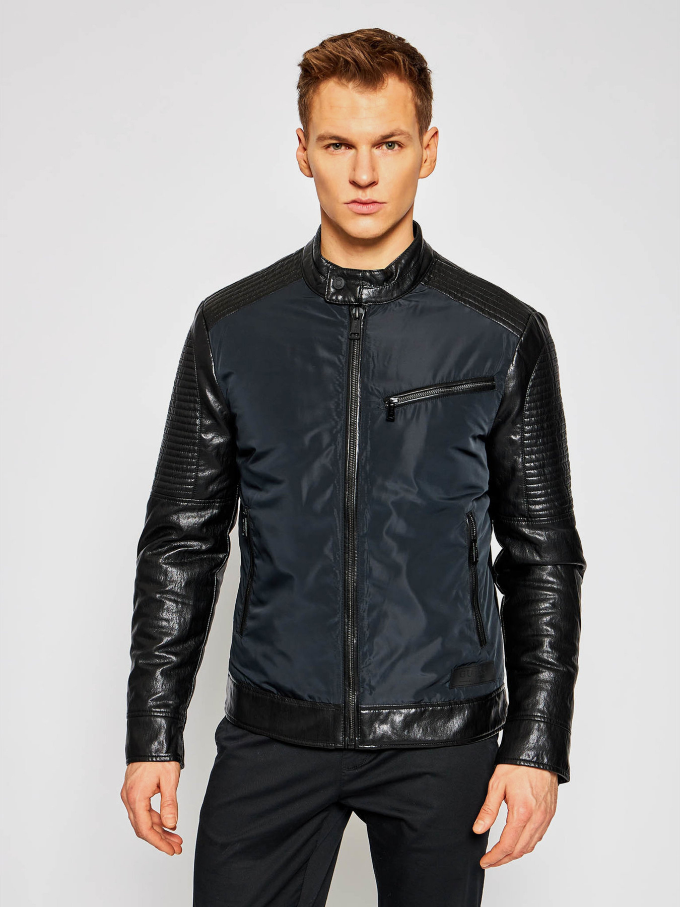 Шкіряна куртка GUESS модель M1RL48-WDMP0-JBLK Фото