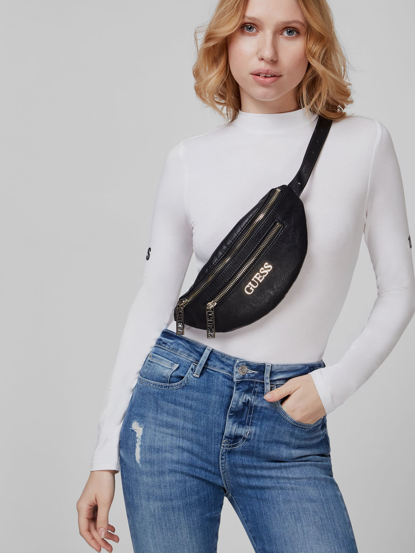 Поясна сумка GUESS модель HWVS69-94800-BLA Фото