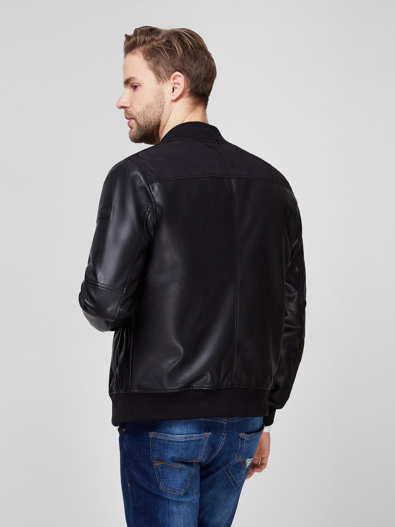 Куртка кожаная GUESS модель M1RL54-WDEJ0-JBLK Фото