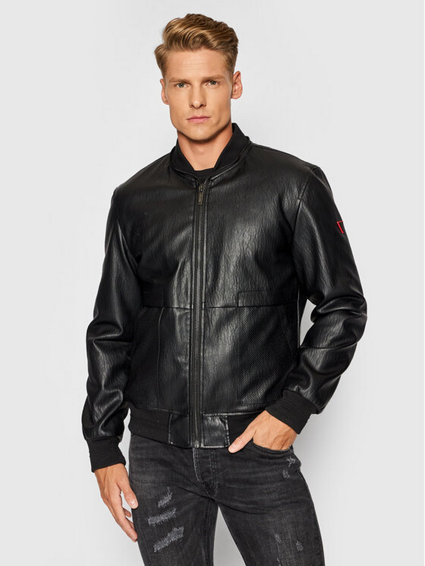 Куртка кожаная GUESS модель M1YL56.WDZN0;JBLK Фото