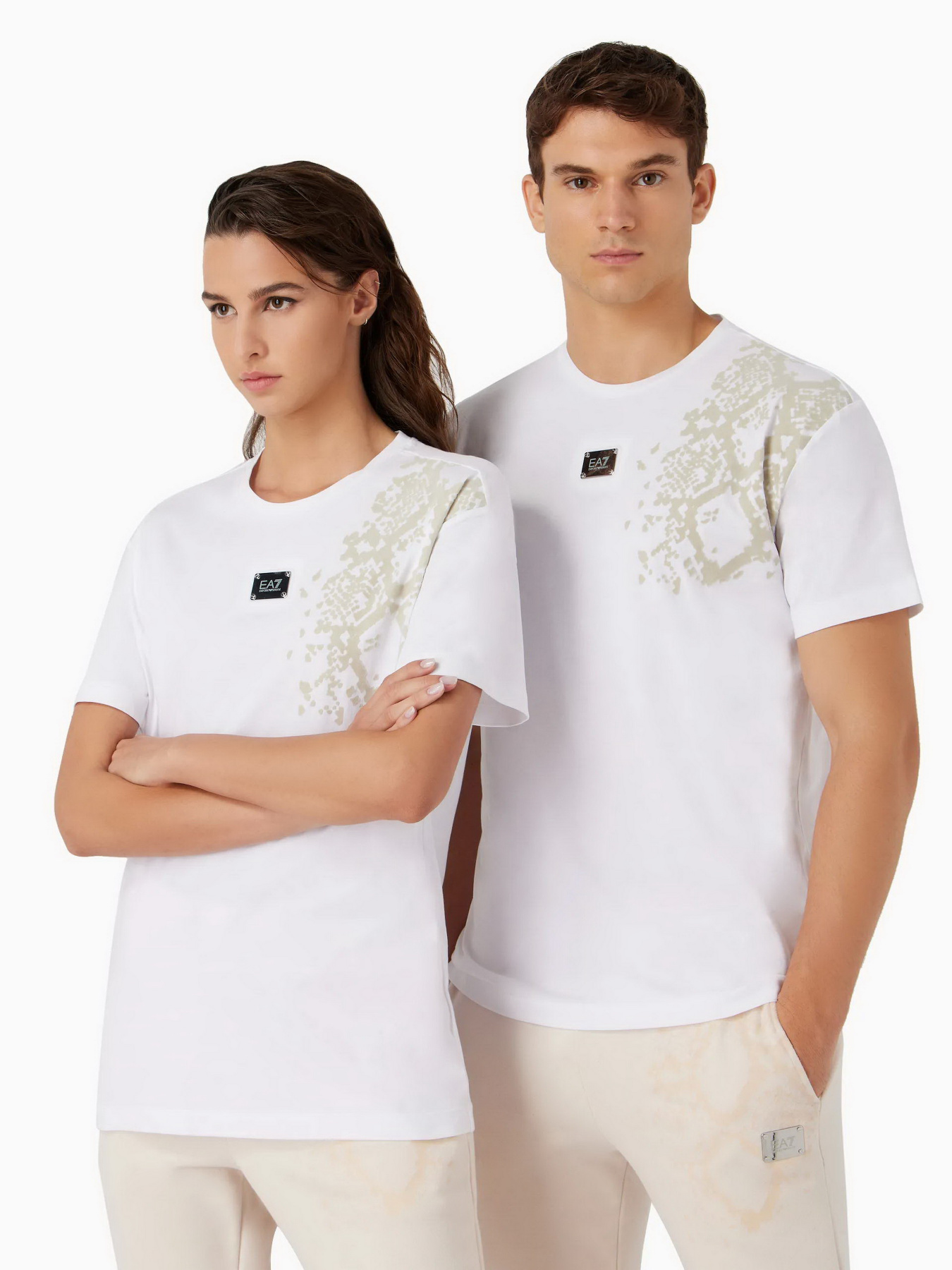 Футболка EA7 Animal print recycled cotton-blend crew-neck модель 6RUT80-TJQUZ-1100 Фото