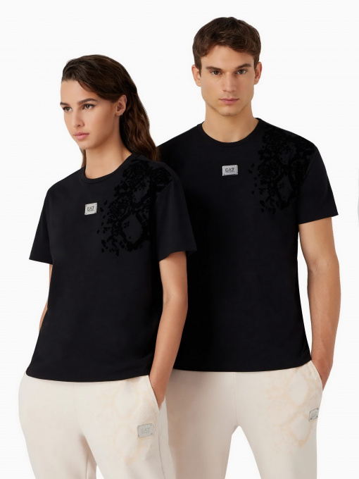 Футболка EA7 Animal print recycled cotton-blend crew-neck модель 6RUT80-TJQUZ-1200 Фото