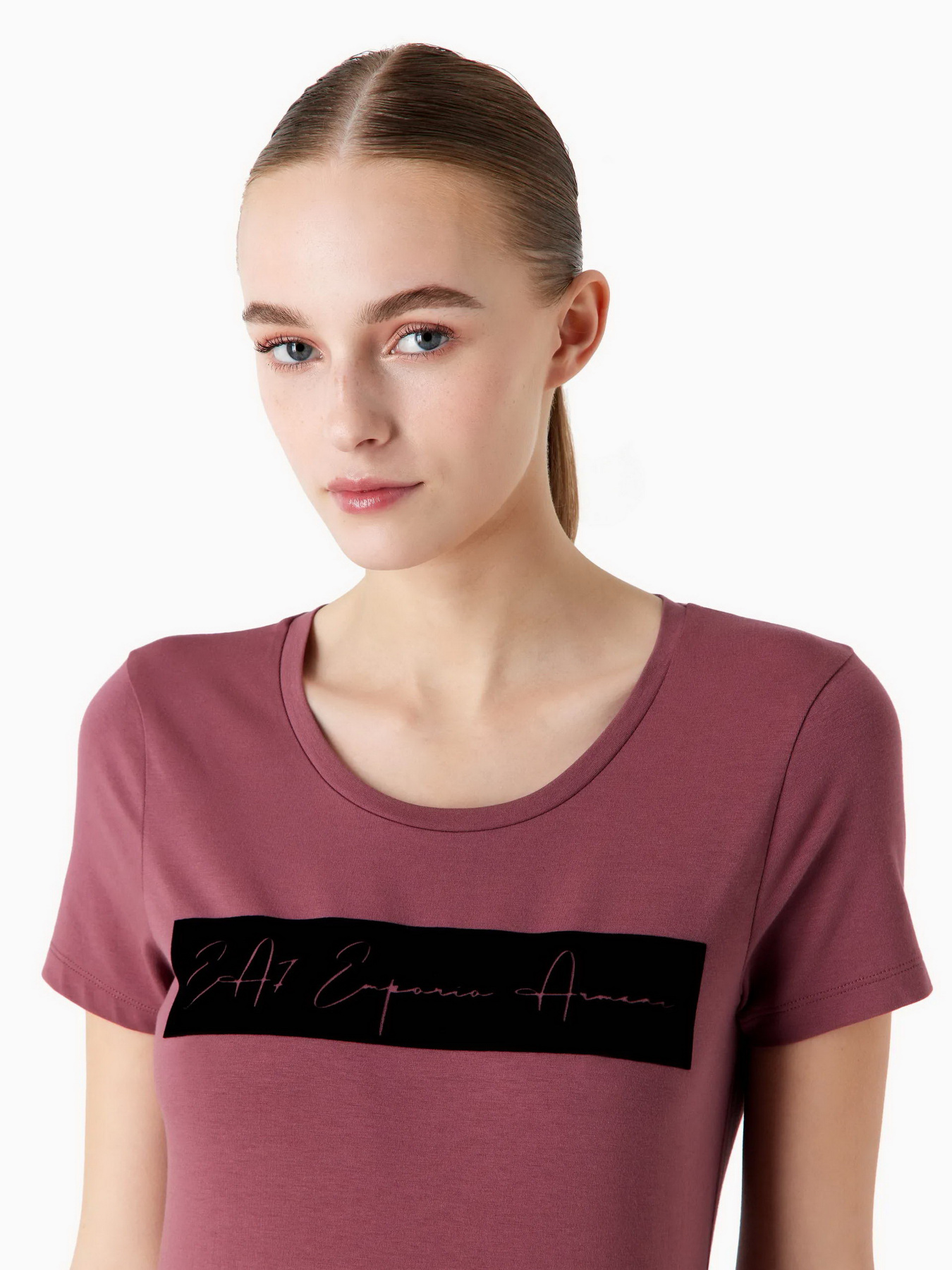 Футболка EA7 Athletic Velour organic cotton-blend модель 6RTT08-TJ6SZ-1420 Футболка EA7 Athletic Velour organic cotton-blend модель 6RTT08-TJ6SZ-1420 Фото