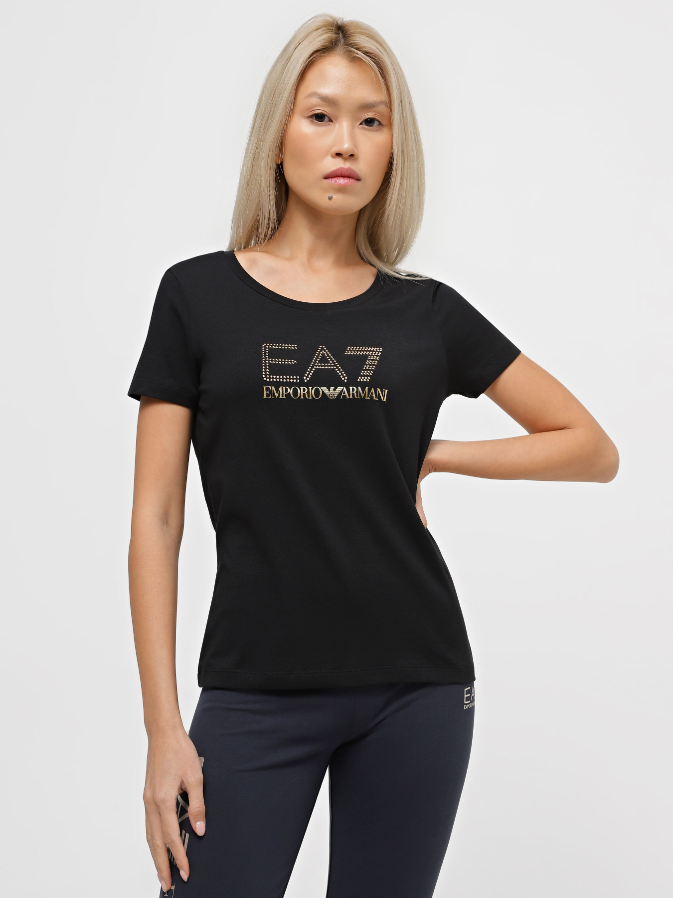 Футболка EA7 Logo cotton blend модель 8NTT67-TJDQZ-1200 Фото