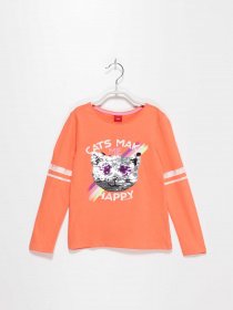 Лонгслів S.Oliver модель 53002318617_помаранчевий комб. Лонгслів S.Oliver модель 53002318617_помаранчевий комб. Фото