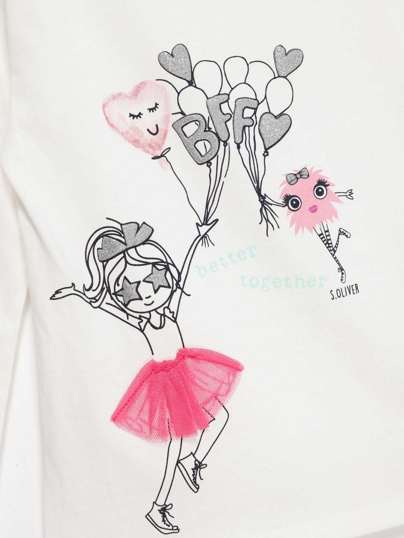 Лонгслів S.Oliver модель 53008312407_білий комб. Фото