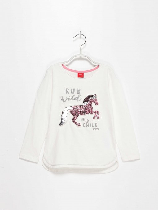 Лонгслів S.Oliver модель 53009312459_білий комб. Фото