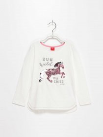 Лонгслів S.Oliver модель 53009312459_білий комб. Фото