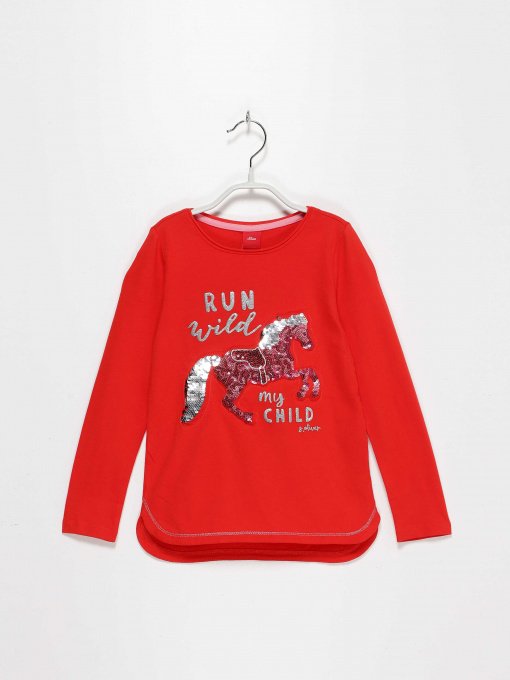 Лонгслив S.Oliver модель 53009312459_червоний комб. Фото