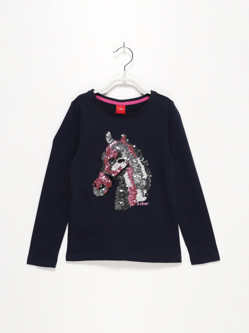 Лонгслив S.Oliver модель 54899312514_т.синій комб. Фото