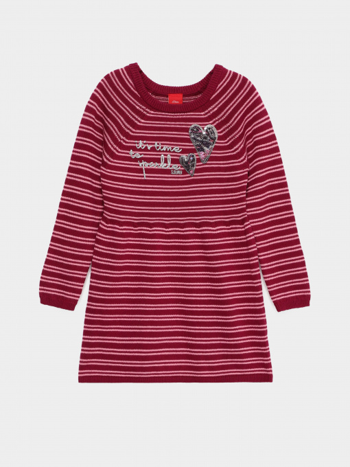 Платье мини S.Oliver модель 58010823201_бордовий комб. Фото