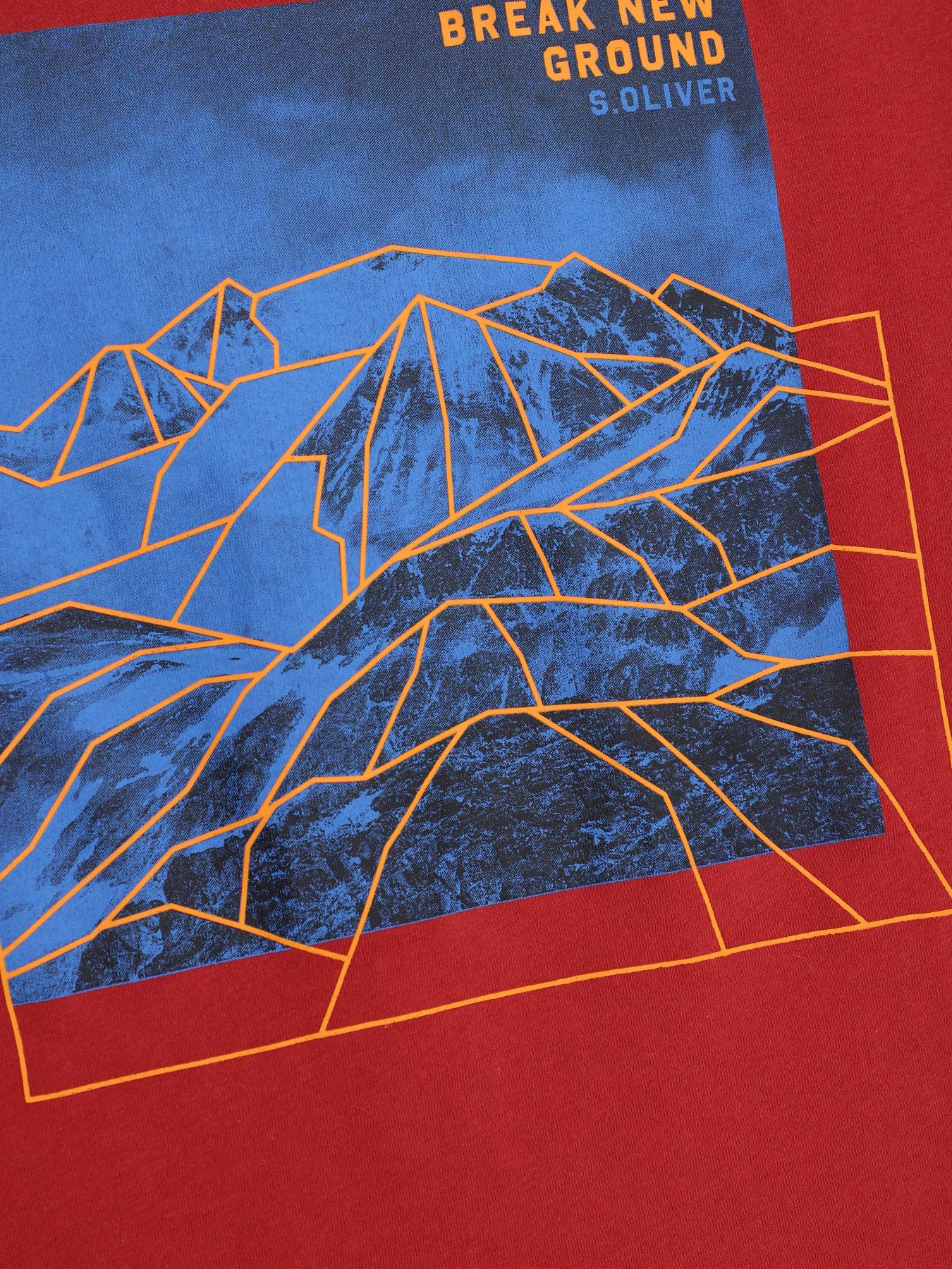 Лонгслів S.Oliver модель 61009312440_бордовий комб. Фото