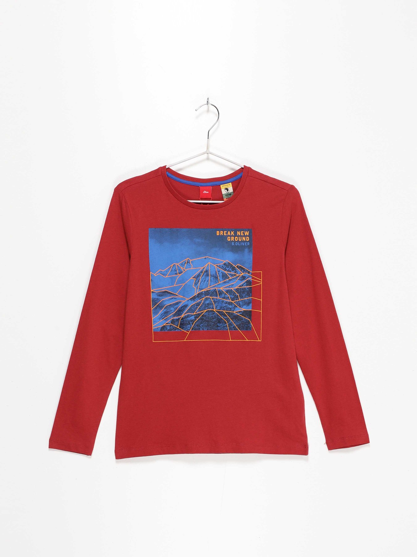 Лонгслів S.Oliver модель 61009312440_бордовий комб. Фото