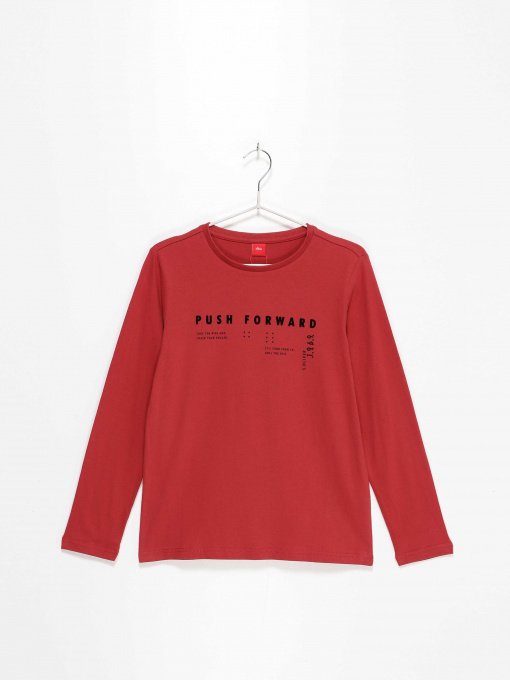 Лонгслів S.Oliver модель 61009312535_червоний комб. Фото