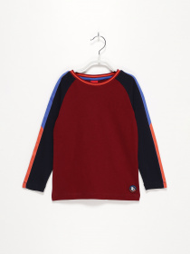 Лонгслів S.Oliver модель 63009312449_бордовий комб. Фото