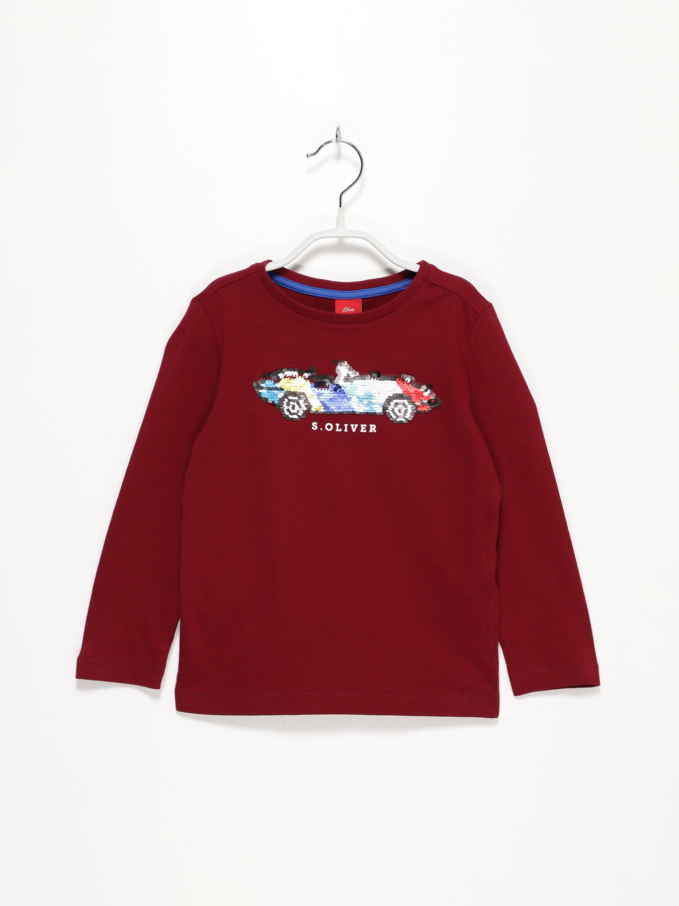 Лонгслів S.Oliver модель 63009312706_бордовий комб. Фото