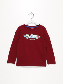 Лонгслів S.Oliver модель 63009312706_бордовий комб. Фото