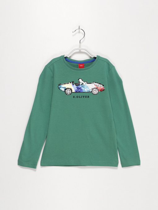 Лонгслив S.Oliver модель 63009312706_зелений комб. Фото