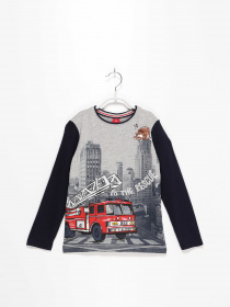 Лонгслив S.Oliver модель 63011312670_сірий комб. Фото