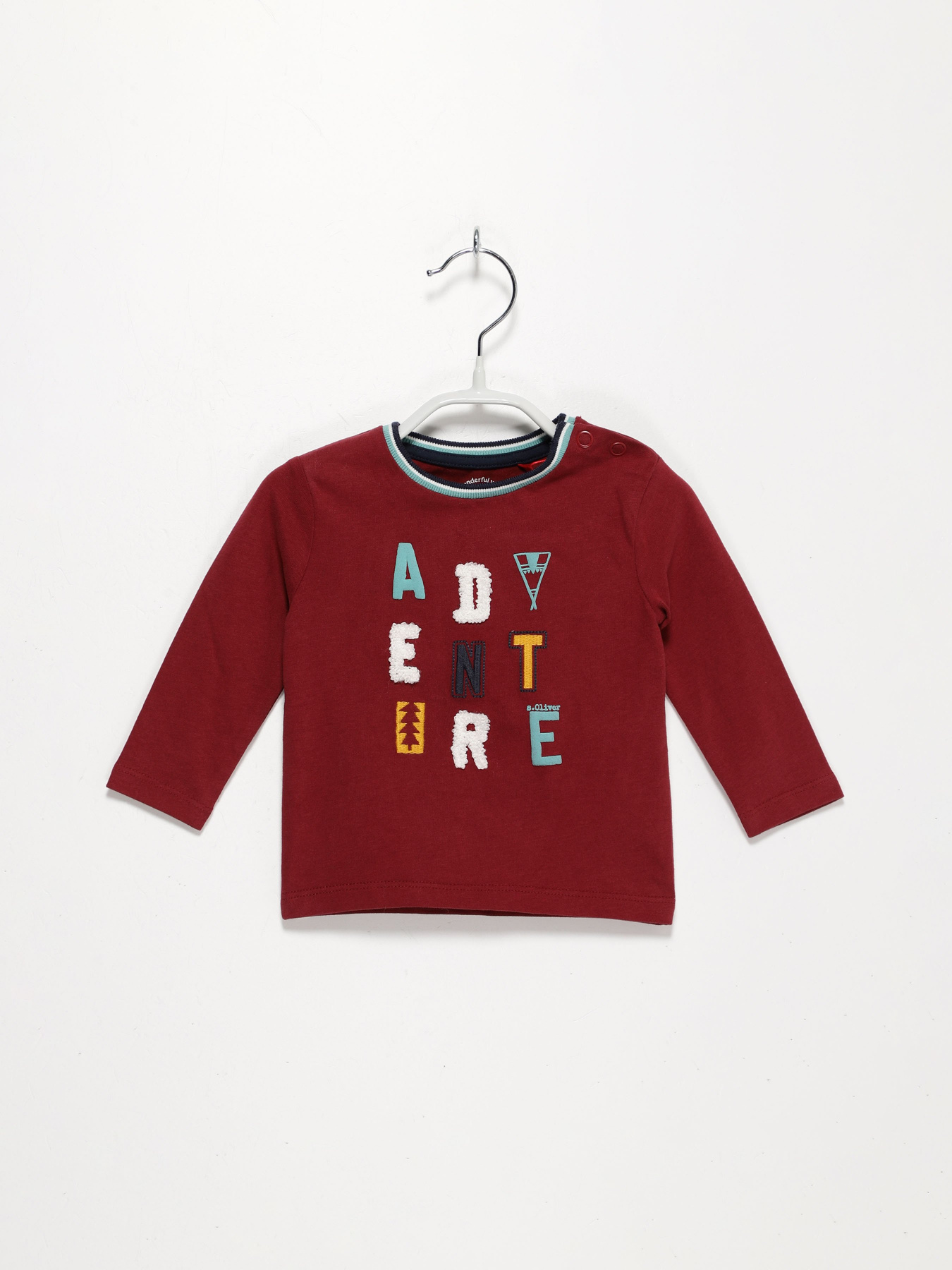 Лонгслив S.Oliver модель 65010312725_бордовий комб. Фото