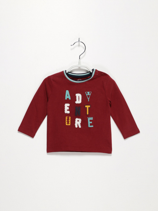 Лонгслив S.Oliver модель 65010312725_бордовий комб. Фото