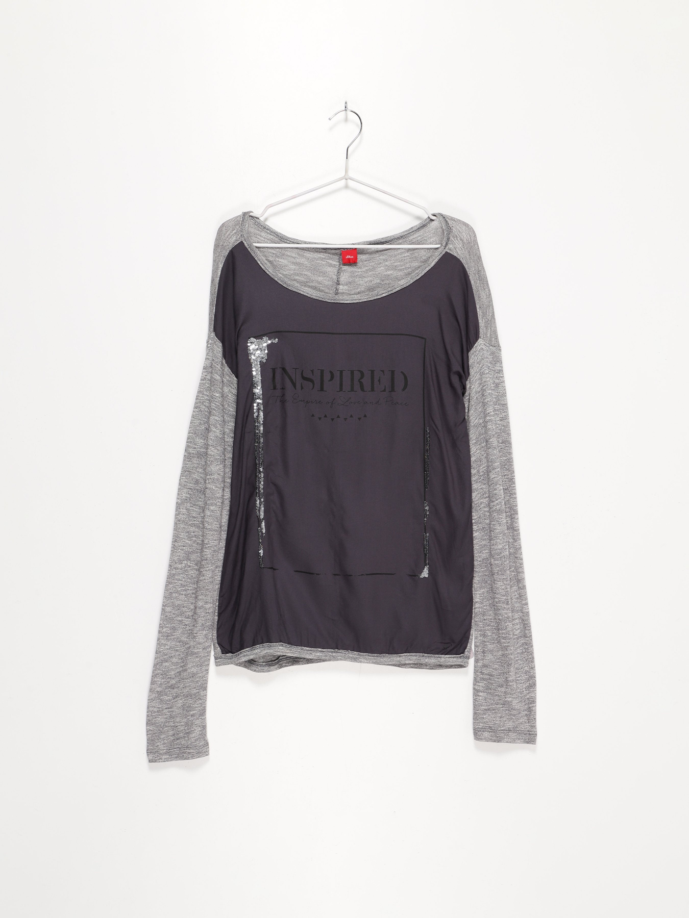 Лонгслив S.Oliver модель 66507312227_сірий комб Фото