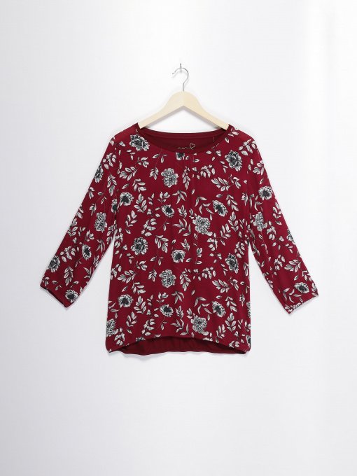 Блуза S.Oliver модель 04899395385_бордовий комб. Фото