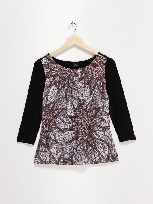 Блуза S.Oliver модель 11711392553_чорний комб. Фото