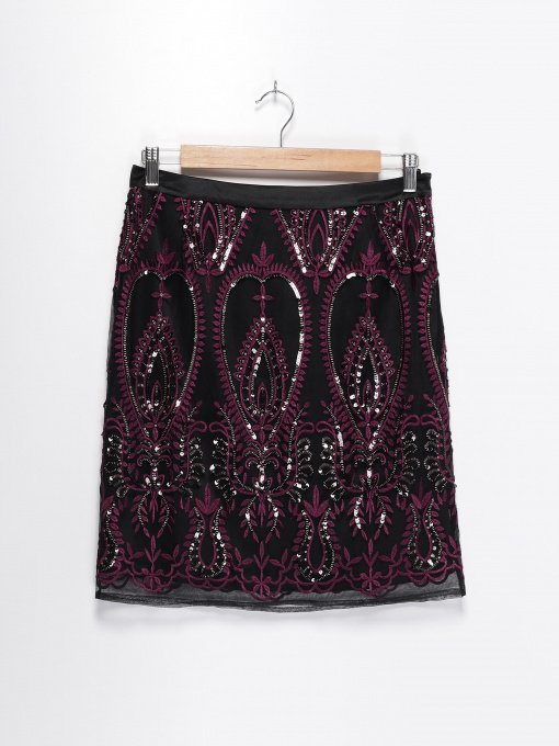 Юбка мини S.Oliver модель 11811785580_чорний з фіолетовим Фото