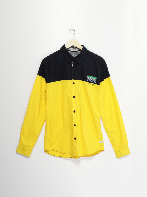 Рубашка повседневная S.Oliver модель 13002213707_жовтий комб. Фото