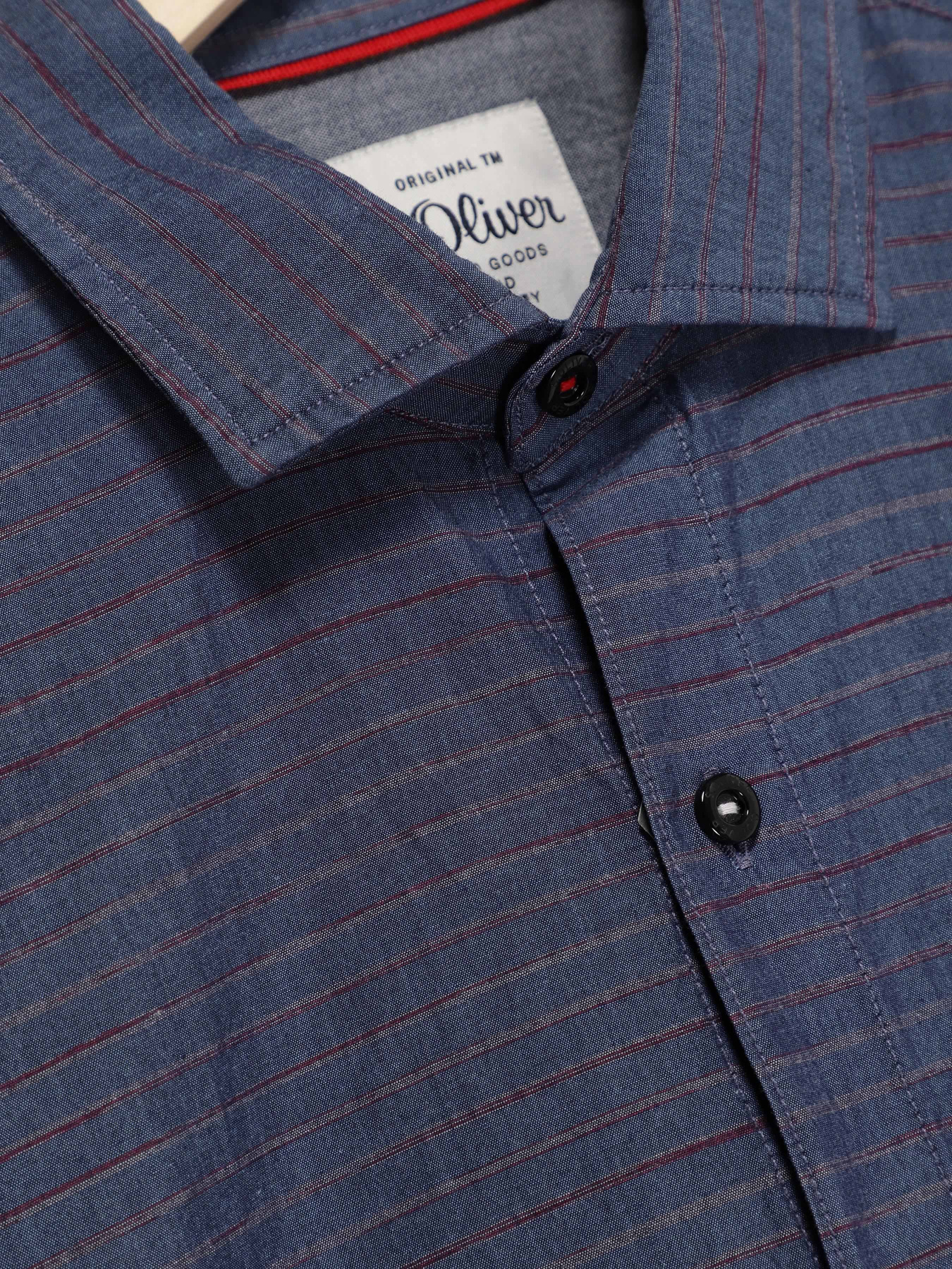 Рубашка повседневная S.Oliver модель 13008214609_синій комб. Фото