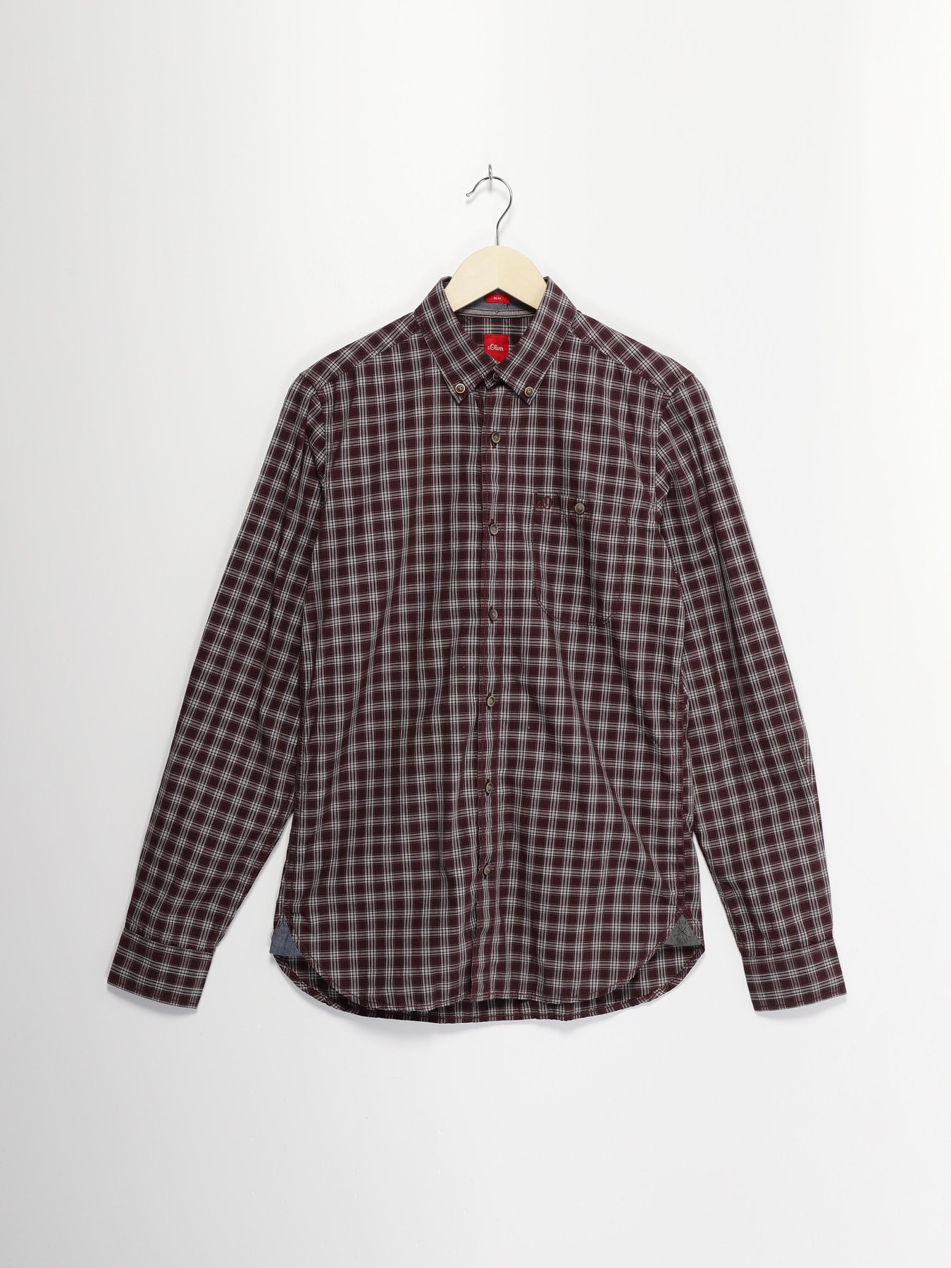 Рубашка повседневная S.Oliver модель 13611212222_бордовий комб. Фото