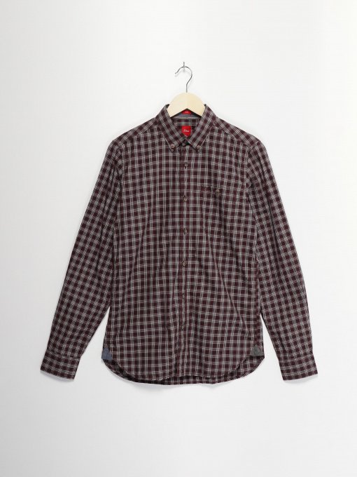 Сорочка повсякденна S.Oliver модель 13611212222_бордовий комб. Фото